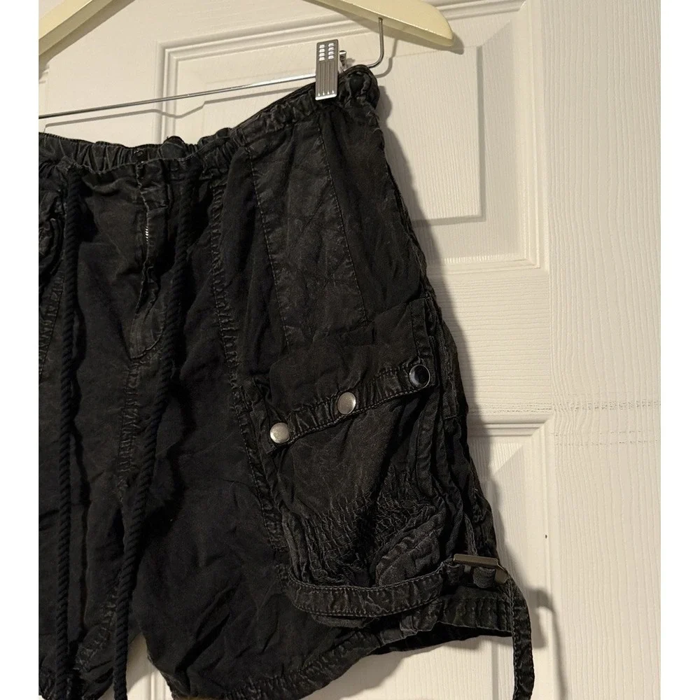 Free People Parachute Moon Bay Shorts Gorpcore Slouchy Harem Baggy Black Cargo